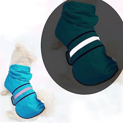 Dog-Raincoat-Waterproof-Reflective-Slicker-Lightweight-Breathable-Hooded-Poncho-Rain-Coat-Jacket-with-Adjustable-Belly-Strap-and-Leash-Hole-for-Small-Medium-Large-Dogs-Small-Blue Dog Raincoat Waterproof Reflective Slicker Lightweight Breathable Hooded Poncho Rain Coat Jacket with Adjustable Belly Strap and Leash Hole for Small Medium Large Dogs Small Blue