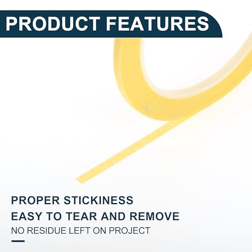 Image of Painters Tape Medium Tack Easy Removal Tape Yellow 5 Pcs 0.2cm /0.25cm /0.3cm /0.4cm /0.6cm x 25m