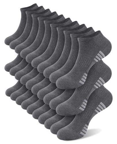 10 Pairs Mens Ankle Socks Cushioned Athletic Running Casual Low Cut Socks for Men
