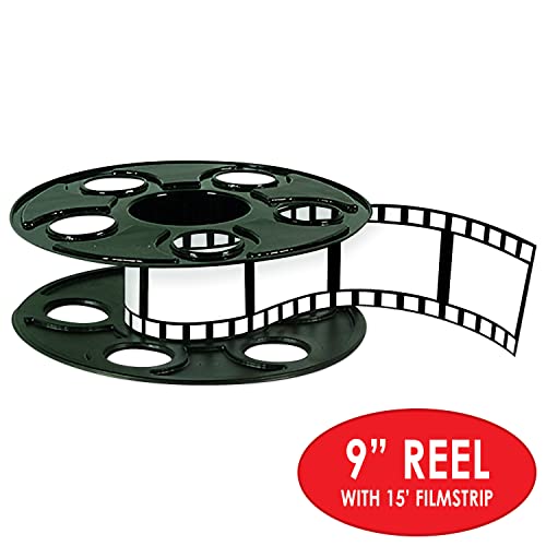Beistle Movie Reel with Filmstrip Centerpieces, 2-Count Thin Plastic 3D Cinema Reels with 15-Foot Filmstrips, Customizable Hollywood Party Decorations for Red Carpet Events & Theater Themes, 9" - Image 3