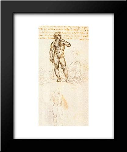 Study Of David By Michelangelo 20x24 Framed Art Print by Leonardo da Vinci