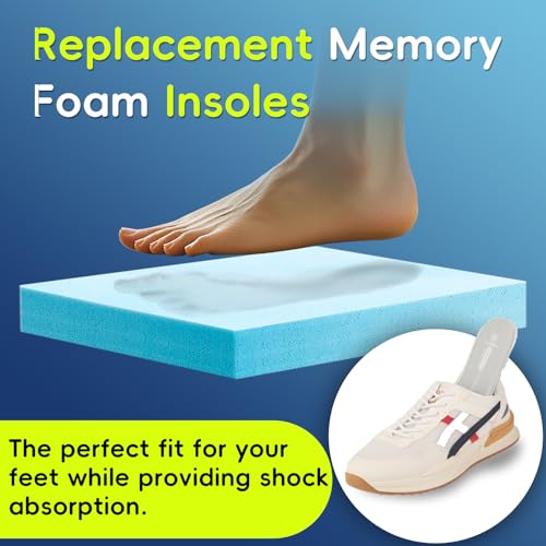 Image of Memory Foam Insoles for Men Comfort Replacement Shoe Inserts for Work Boot,Running Shoes,Hiking Shoes,Sneaker,Cushions Shock Absorbing Inner Soles for Foot Pain Relief,Black US10