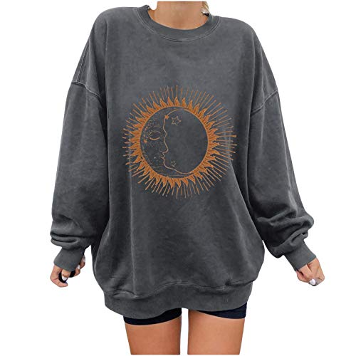 Aniywn Womens Sunflowers Print Sweatshirt Crewneck Sweatshirts Long Sleeve Oversize Boyfriends Pullovers Tunic Tops