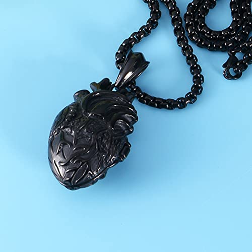 USHOBE Colar De Coração Anatômico Colar De Coração De Aço Inoxidável Colar De Órgão