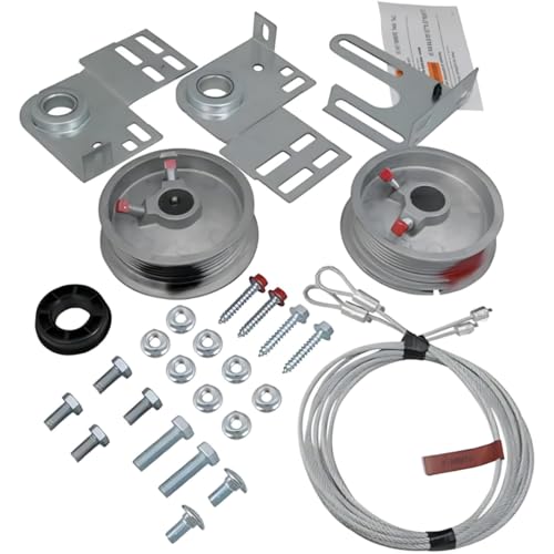 Samson Garage Door Torsion Spring Conversion Kit for 7ft high Garage Doors – Heavy-Duty Cables, Drums, Center Bracket, Compatible with Extension, EZ - Set & Torque-Master Systems