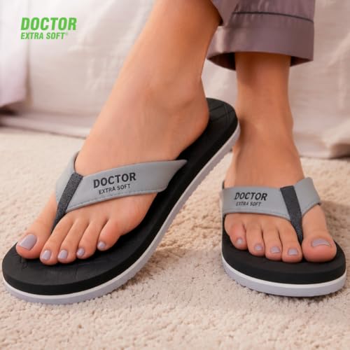 Image of DOCTOR EXTRA SOFT Women's Soft Slippers & Flip Flops, Orthopedic Cushioned Footbed, Lightweight Shock Absorbing Anti-Skid Comfortable Ladies Footwear for Walking, Home, Bathroom & Everyday Wear D-05