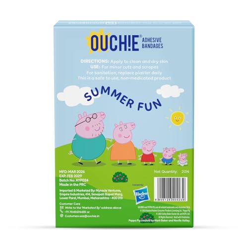 Image of Kids Non-Toxic Printed Bandages (Pack of 20) - Peppa Pig & Family