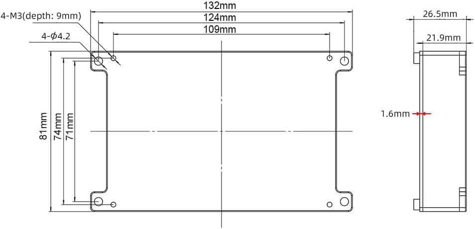 Detailed Dimensions of the FT85BD Dual ESC
