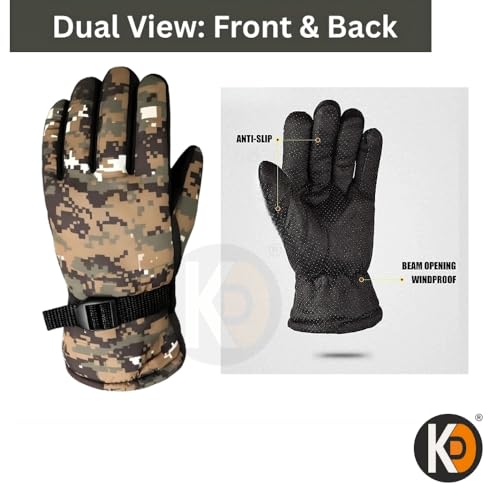 Image of K D Winter Wear 3-in-1 Cap Muffler Gloves Set for Adults | Woolen Beanie Cap, Mafler Scarf & Hand Gloves | Thermal, Fleece, Unisex (Cap-mafler Black - Glovess Army) Pack of 01