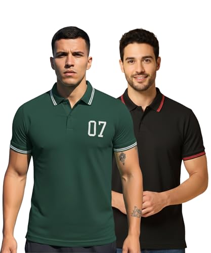 Image of INKKR Men's Soild Half Sleeve Polo T-Shirt Combo