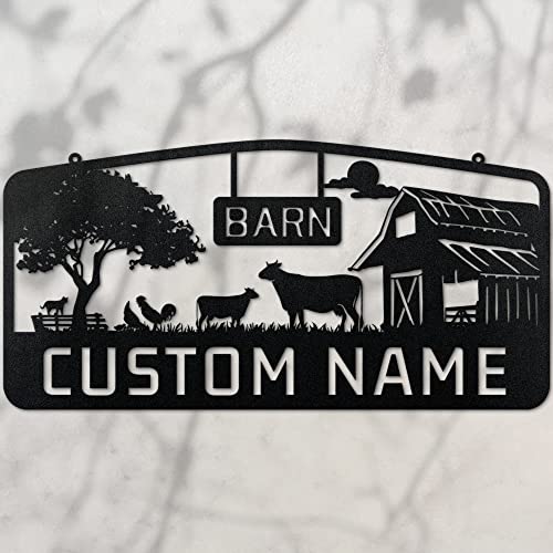 Custom Metal Farm Sign Personalized Farmhouse Farm Sign Custom Metal Ranch Sign Outdoor Ranch Sign Custom Metal Barn Sign Custom Farm Wall Decor Metal Hanging Farm Signs