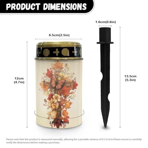 Image of Floral Cross LED Solar Lights for Patriotic Landscape Waterproof Solar Light Waterproof Solar Power Light Flameless Candle for Cemetery Grave Memorial Decor 2 Pcs