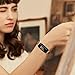 Slim Leather Band Compatible with Fitbit Inspire 3 Women,Top Grain Genuine Leather Strap Thin Wristband for Fitbit Inspire 3 Bands (Brown/Rose Gold)