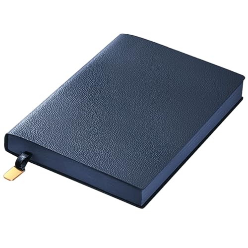 Carnet de notes en cuir B5 bleu marine à lignes de 10 mm pour réunion
