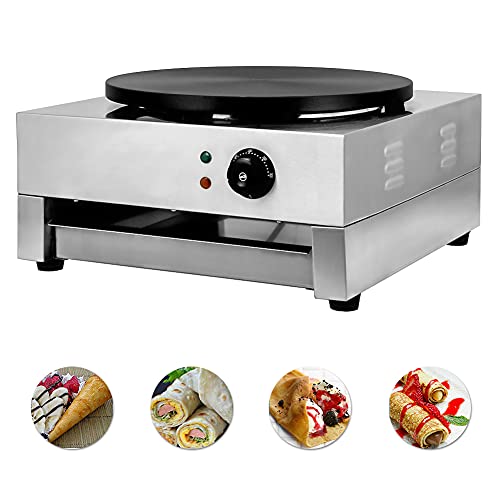 Crepe Maker Maschine für kommerzielle 16 "Pfannkuchen große Heizplatte Antihaft (Elektrisch 3000W) Einstellbare Temperatur für Gewerbe – Bild 6