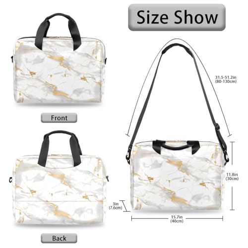 Bolso para portátil 16 pulg patrón mármol blanco miniatura 5
