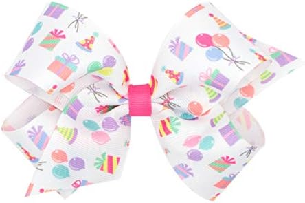 Wee Ones Girls' Birthday Bow on a WeeStay No Slip Clip