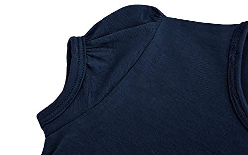 Image of Lilax Girls Short Puff Sleeve Cotton T-Shirt, Toddler & Little Girls Top | 95% Cotton Puff Sleeve Tee; Crewneck, Short Sleeve; Toddler & Girls Sizes 2T-12; for School, Play & Everyday; Machine Wash