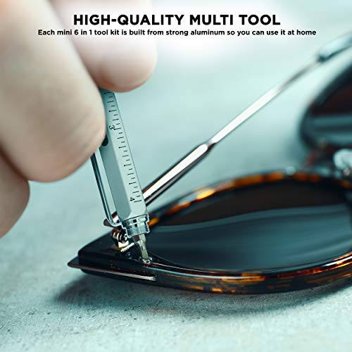 Screwdriver Pen Pocket Multi-Tool 6 in 1 – Multi-Functional & Sturdy Aluminum DIY Tool, With Screwdriver, Stylus, Bubble Level, Ruler & Phillips Flathead Bit, Unique Gift Idea (2 Piece, Silver/Yellow) - Thumbnail 6