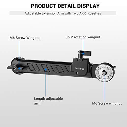 Smallrig Rosette Extension Arm Dogbone With Length Adjustable, M6 Rosette 31.8Mm - 1870 #TOP1