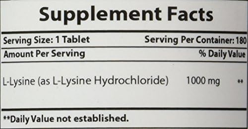 Best Naturals L-Lysine 1000 mg 180 Tablets