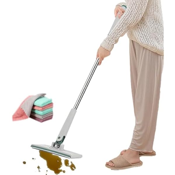 Mop bez mycia, bezdotykowy, wielokrotnego użytku, z 4 ściereczkami, materiały do czyszczenia mopa podłogowego z twardego drewna, do kuchni, łazienki, salonu, domu, biura, mieszkania, sypialni