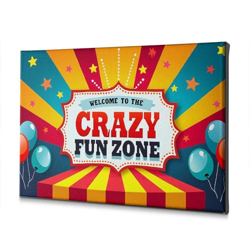 Tableau Welcome To The Crazy Fun Zone pour une chambre d'ado pleine d'énergie 20x30