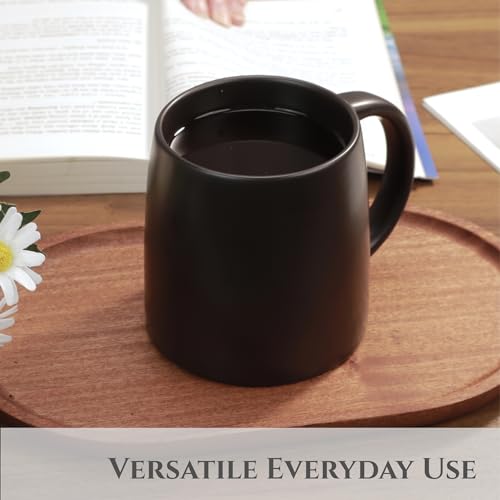 Taza cerámica con tapa 14 oz negra miniatura 4