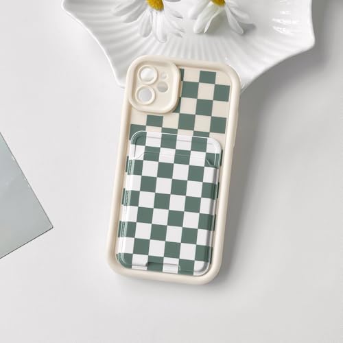 Lovmooful for iPhone 11 Case Plaid with Card Holder-White&Green by Lovmooful - Used condition - Image 4