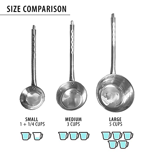 Stainless Steel Dipper, Ladle For Commercial & Home, Multi-Purpose Canning Ladle, No Pain Grip, Long And Smooth Handle, Large Oversized Scoop With Hook, Made In Korea, 3 Cups, 24 Oz (Medium) #TOP2