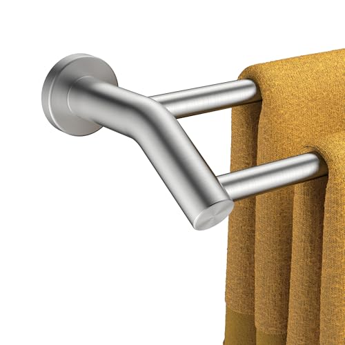 FORIOUS Double Towel Bar 24", Heavy Duty SUS304 Stainless Steel Dual Towel Racks for Bathroom Wall Mount, Space Saving Towel Rod Towel Holder Rail, Brushed Nickel by FORIOUS - Used condition - US$25.34