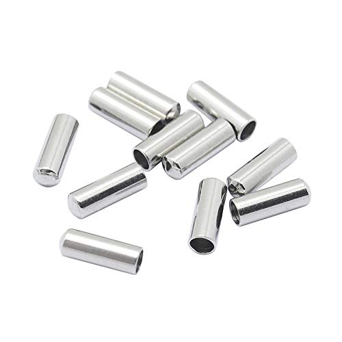 UNICRAFTALE - Terminadores de Cuerda de Cuero de Acero Inoxidable para Hacer Joyas, Color Plateado