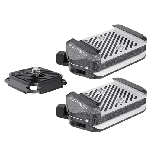 Image of PGYTECH Quick Release Plate & Clamp V2 Kit, Arca Swiss Plate Camera Mount with 1/4" to 3/8" Screw Thread for Sony/Nikon/Fuji/DJI Switch Between Tripod/Monopod/Slider/Stabilizer(Two Clamps+Plate)