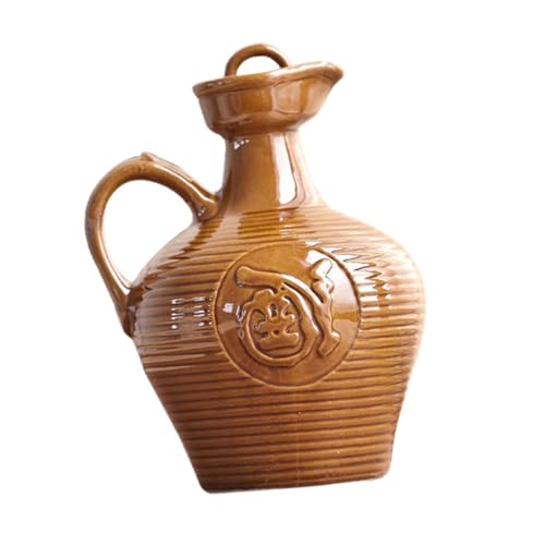 Alipis Pot à Vin Céramique Rétro avec Poignée Cruche Portable Ustensile Maison Élégant pour Vin Décoration pour Bureau et Domicile