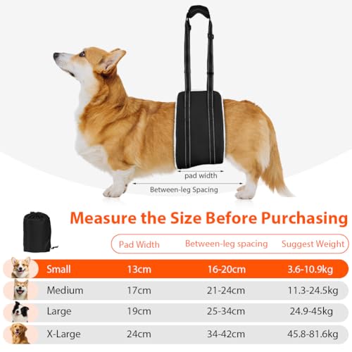 Dog Mobility Aids Support Sling For Back Legs,Lifting Sling for Pets with Handle,Adjustable Lifting Harness for Old Dog,Weak Rear Legs,with Injuries,Disabilities(For Small Dog) - Image 3
