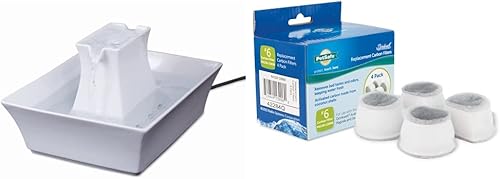 PetSafe Drinkwell Pagoda - Fuente para mascotas y filtros de carbono de repuesto