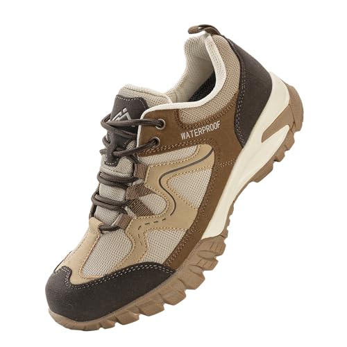 CC-Los Damen-Wanderschuhe, rutschfest, verschleißfest, geeignet zum Wandern, Klettern, Wandern, wasserabweisend, leicht, bequem, braun, 42 EU