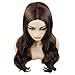 TopWigy Dark Brown Wig for Women Long Curly Wave Synthetic Heat Resistan Side Bang Party Wig (Dark Brown)