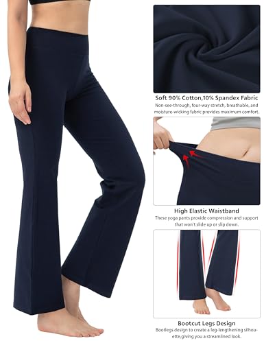 Image of BUBBLELIME 29 inch /31 inch /33 inch /35 inch /37 inch 3 Styles Women's High Waist Bootcut Yoga Pants Basic /Side Pockets Tummy Control Workout Flared
