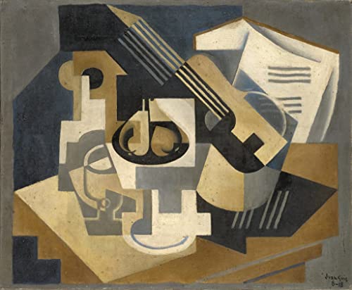 Impression d'art Juan Gris Guitare et bol de fruits image sur toile 60x90cm