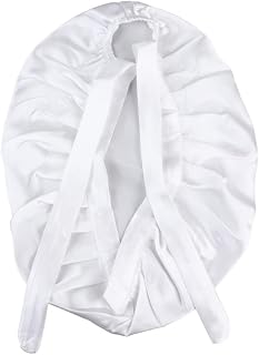 Beaupretty 1pieza Gorro De Sueño Ajustable De Seda Para Mujer Protección Del Cabello Noche Para Dormir y Maquillaje Color Blanco