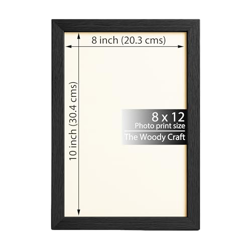 Image of 8x12 Photo Frame | Photo Frame a4 Size Black Photo Frames For Wall Decor With Artistic Appeal | Wall Frame For Home Decoration | Wooden Frame With Acrylic Front | Poster Frame For A Modern Wall