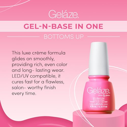 China Glaze Gelaze Gel-N-Base 2 en 1 Base Coat 0.33 Fl Oz miniatura 3