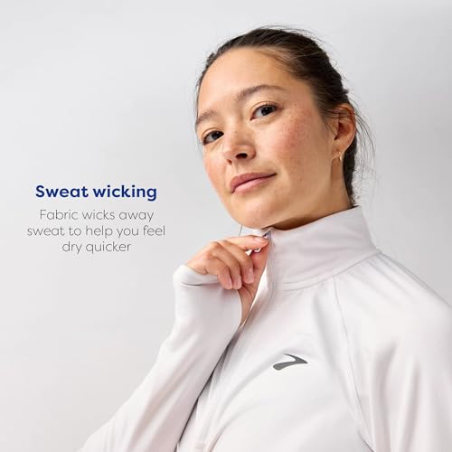 Brooks Women's Dash 1/2 Zip 3.0, Long Sleeve Running Top UPF 50+ - White/White - Small - image 6