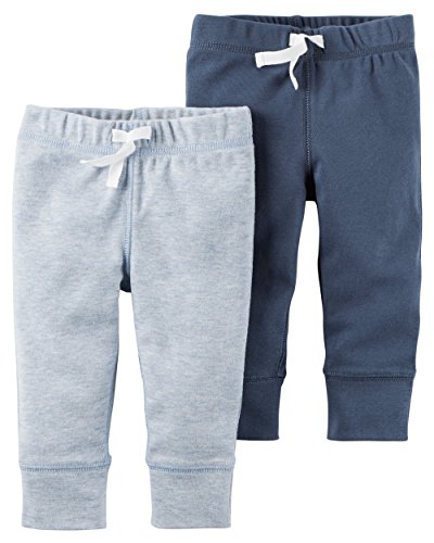 Carter's Baby Boys' 2-Pack Striped Pants Navy/Light Blue 12m