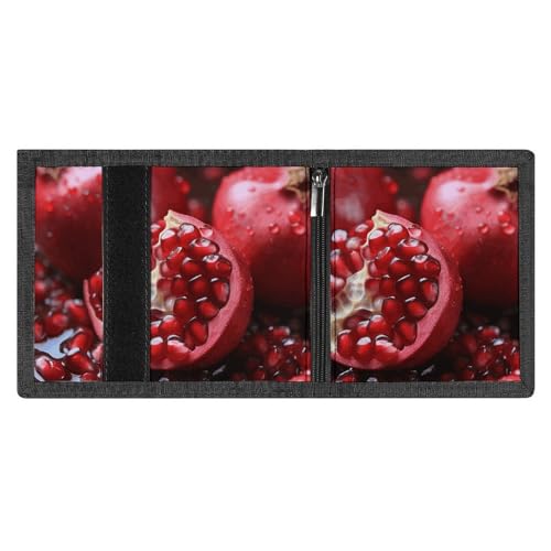 Pomegranate Fruit Trifold Wallet, Card Cases And Money Oganizer Thin Stylish Mini Coin Bag with Zipper Coin Pocket Credit for Men And Women4
