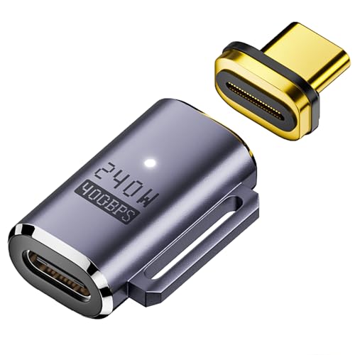 Adaptador magnético USB C Sisyphy PD3.1 240W conector rápido de datos 40 Gbps para MacBook