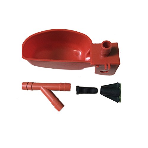 livestocktool.com 10 Pack Pigeon Quail Waterer and Feeder Drinking Cup Bowl Poultry Bird Watering System (Red)