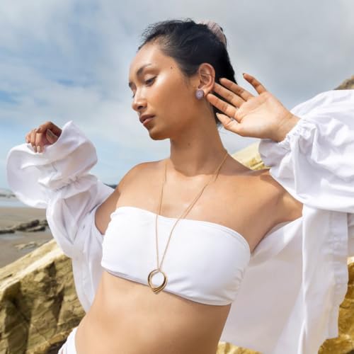 Long Pendant Necklace for Women Gold Plated Circle Long Chain Necklace Y Necklace Jewelry for Women3