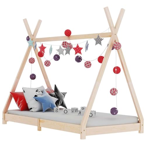 vidaXL Estructura de Cama Infantil Mueble para Habitación Dormir Cuarto de Niños 70x140 cm Madera Maciza de Pino